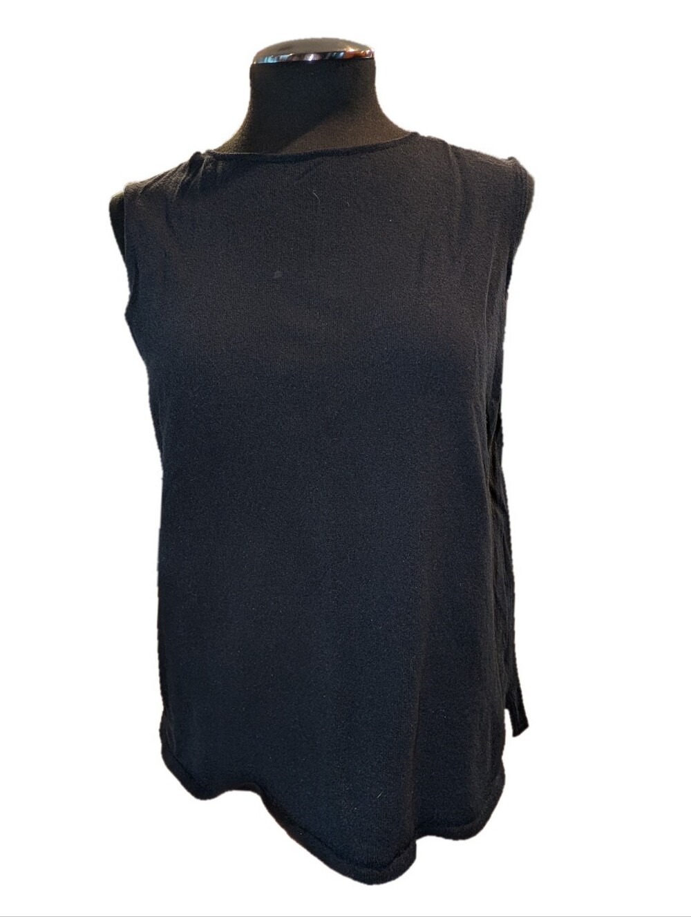 Eileen Fisher Sleeveless Knit Top, Size Petite Large, Black